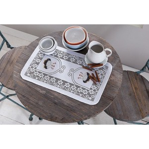 TOALHA DE BANDEJA C/ESTAMPA RENDA