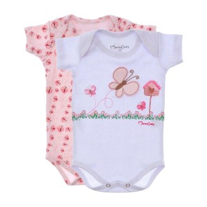 KIT C/2 BODY MANGA CURTA BORDADO/ESTAMPADO FEMININO