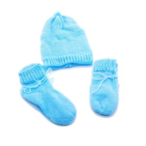 KIT TOUCA/LUVA/SAPATO C/3 LÃ  (Campanha Ajudar é Amar - Doação)