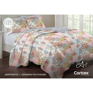 KIT COLCHA C/3 CASAL ESTAMPADA PARIS - 150 fios