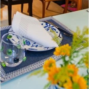 KIT C/4 AMERICANO RENDA POLI-BAMBU