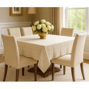 TOALHA MESA QUADRADA 8 LUGARES - LINHO AJOUR