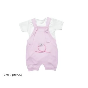 CONJUNTO JARDINEIRA E BODY CURTO FEMININO