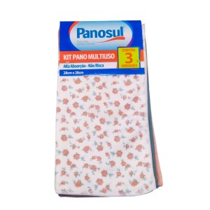 KIT 3 PANOS MICROFIBRA MULTIUSO PANOSUL